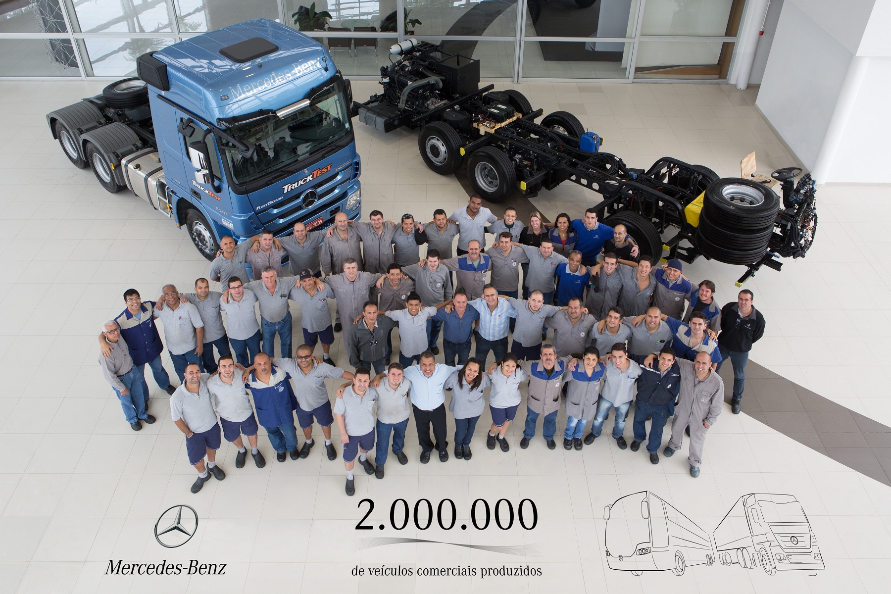 Mercedes-Benz alcança o marco histórico de 2.000.000 de veículos comerciais produzidos no Brasil