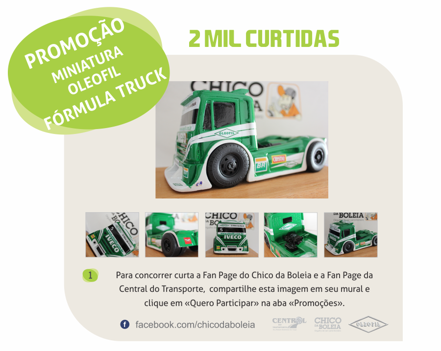 PROMOÇÃO – Concorra ao sorteio de um caminhão miniatura da F-truck