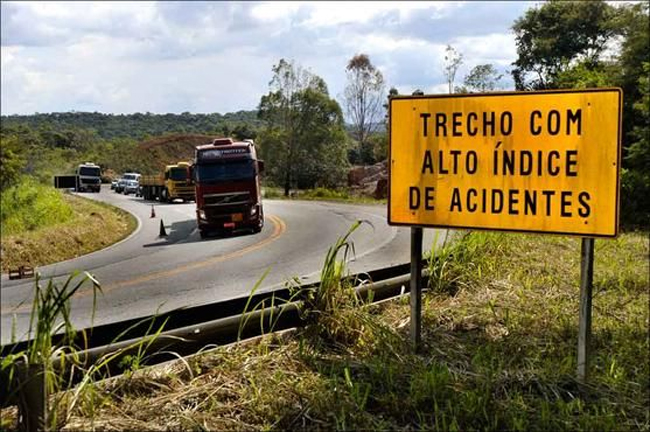 Governo divulga lista dos 100 trechos mais perigosos nas estradas federais