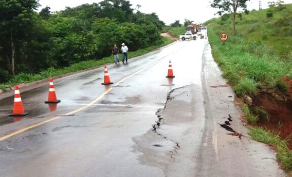 Nortão: DNIT inspeciona trecho da BR-163 danificado pelas fortes chuvas e tráfego segue interditado