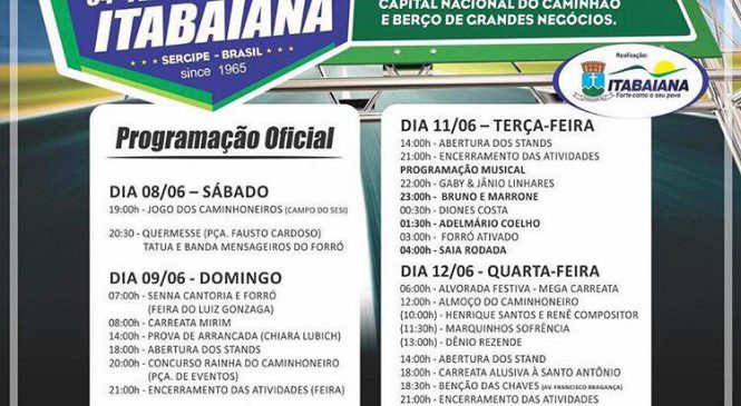 Divulgada programação da 54ª edição da Festa do Caminhoneiro