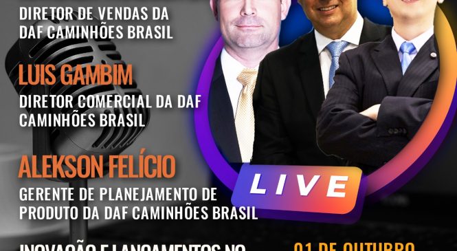 Live: Representantes da DAF são os entrevistados desta quinta-feira (01)