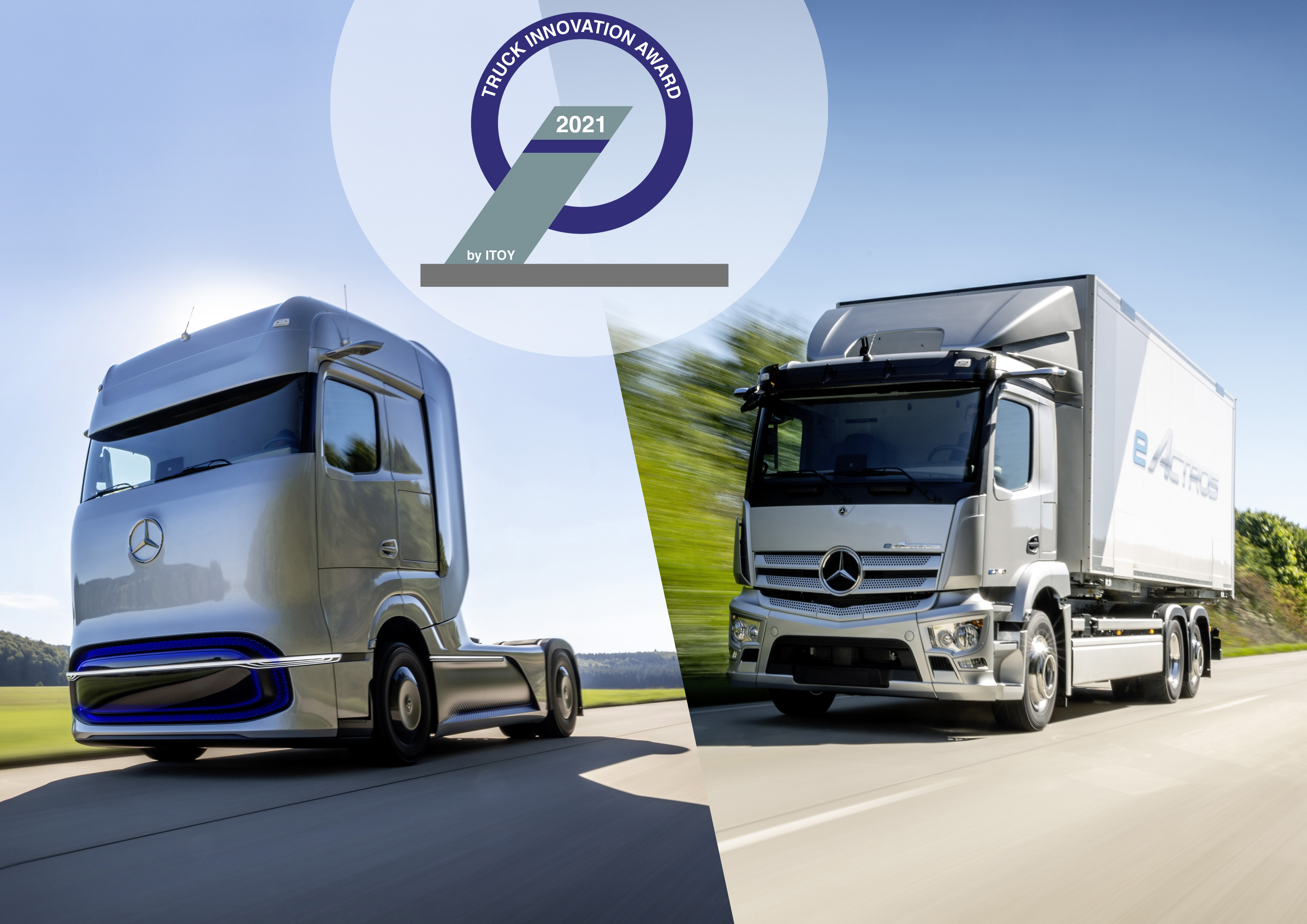 caminhões mercedes benz eactros e genh2 conquistam o truck innovation