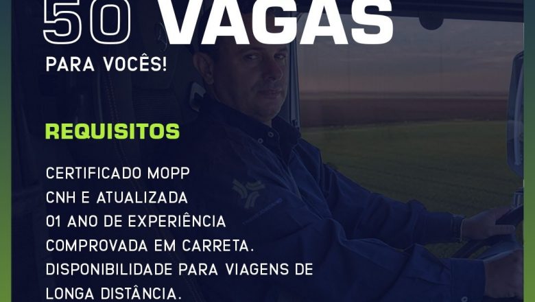 TransJordano abre vagas de emprego para motoristas de carreta