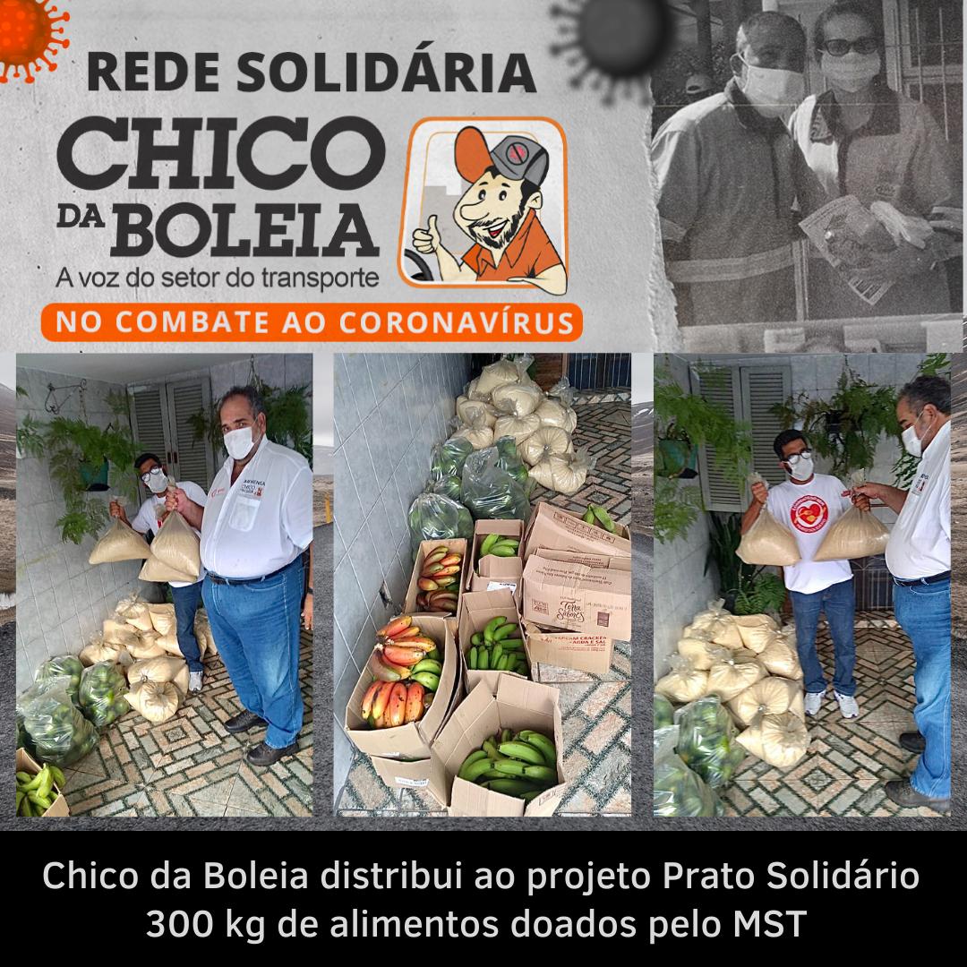 Chico da Boleia entrega alimentos doados pelo MST ao Projeto Prato Solidário