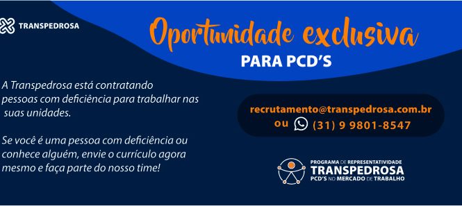 Transpedrosa abre vagas exclusiva para PCD’S