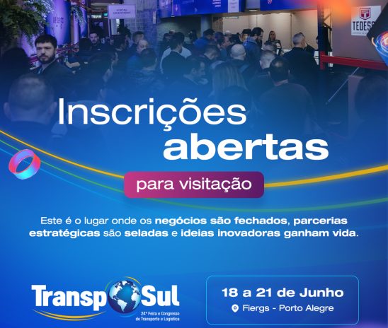 Inscrições para TranspoSul 24ª Feira e Congresso de Transporte e Logística estão abertas