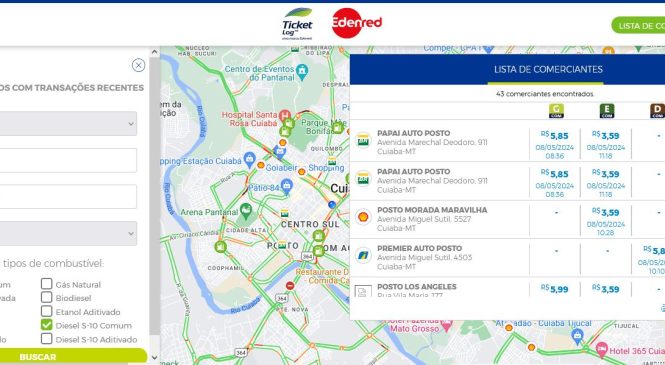 Edenred Mobilidade disponibiliza plataforma sobre postos de combustível ativos na Região Sul