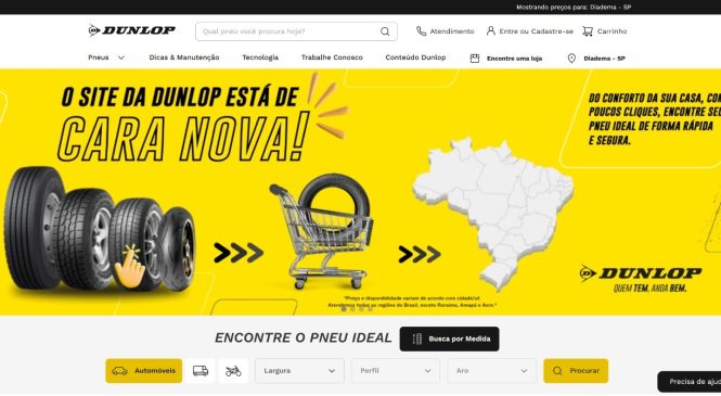 Dunlop Pneus impulsiona experiência do cliente com e-commerce inovador, marcando nova fase digital no Brasil